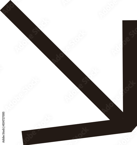Black arrow pointing from the upper left  to the lower right