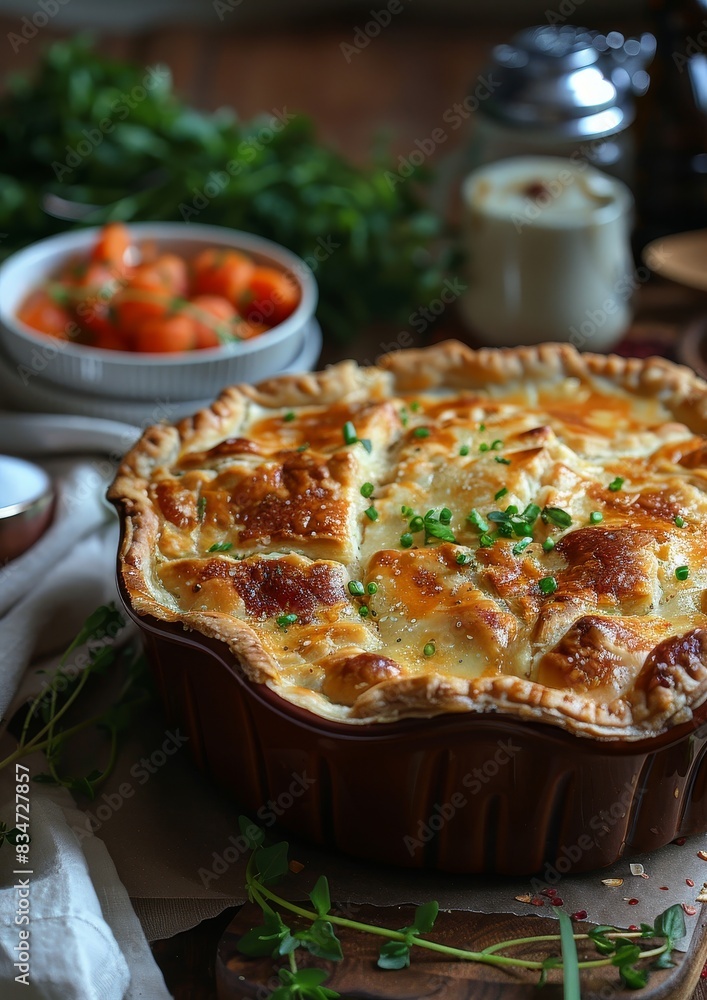 Chicken Pot Pie - Chicken pot pie with a flaky crust and creamy filling. Chicken Pot Pie - Chicken pot pie with a flaky crust and creamy filling.