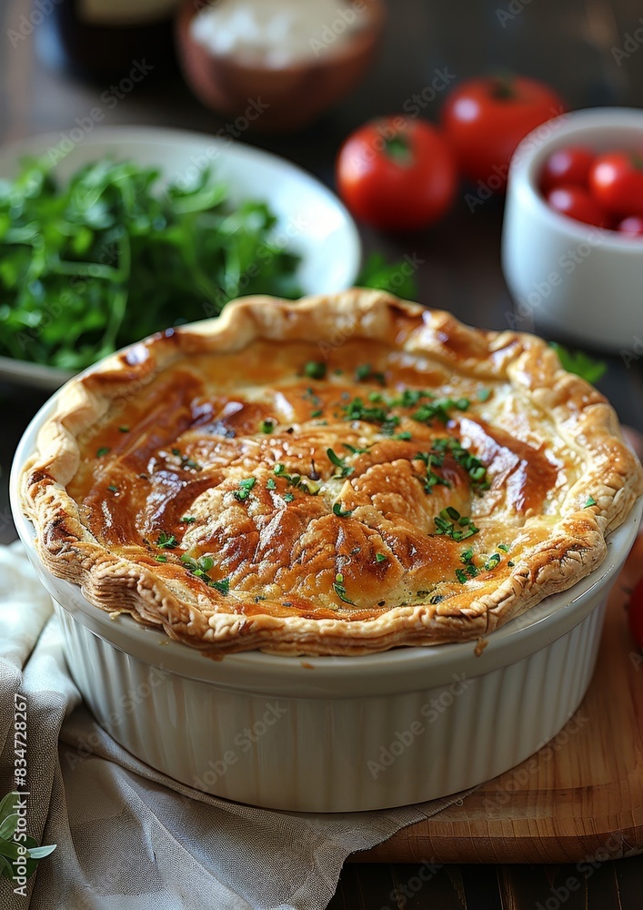 Chicken Pot Pie - Chicken pot pie with a flaky crust and creamy filling. Chicken Pot Pie - Chicken pot pie with a flaky crust and creamy filling.