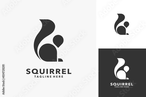 Geometric squirrel animal logo design