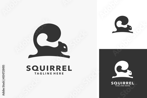 Jumping squirrel animal logo design