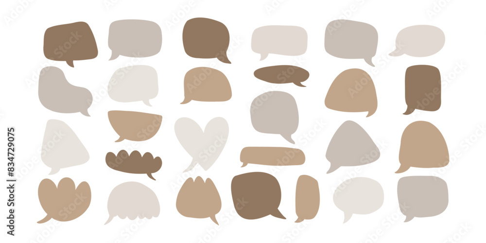 Hand drawn doodle style speech bubbles set. Quote, conversation, dialogue. Vector illustration. Hand drawn doodle style speech bubbles set. Quote, conversation, dialogue. Vector illustration.