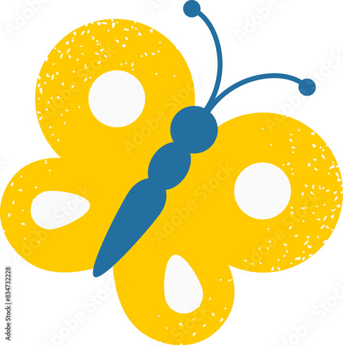Canvas Print Yellow butterfly flying