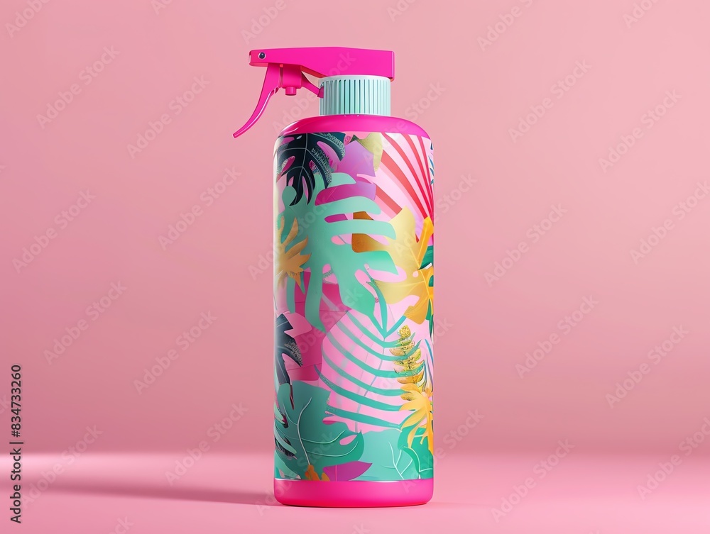 A 3D render of a dry shampoo spray can with eyecatching graphics A 3D render of a dry shampoo spray can with eyecatching graphics
