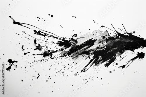 Simple ink splatters or brush strokes on a clean, white background with a contemporary feel.