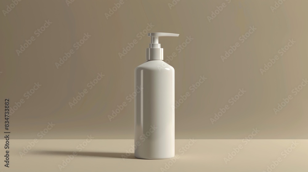 A 3D render of a hair mousse bottle with a foaming pump A 3D render of a hair mousse bottle with a foaming pump