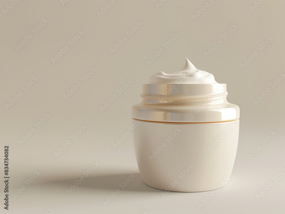 A 3D render of a hair relaxing cream in a jar A 3D render of a hair relaxing cream in a jar