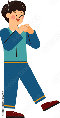 Boy congratulates