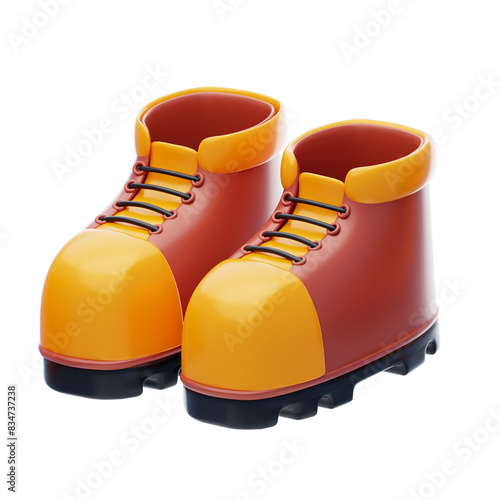 Safety Shoes 3D Icon. Construction Shoes 3D Icon