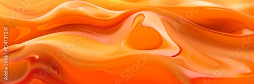 Melted Caramel Texture, Ice Cream Waves, Smooth Icecream, Custard Background, Silky Flowing Yogurt Mockup, Abstract Generative AI Illustration