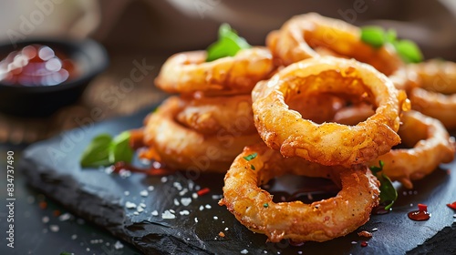 Beautiful picture of tasty onion rings