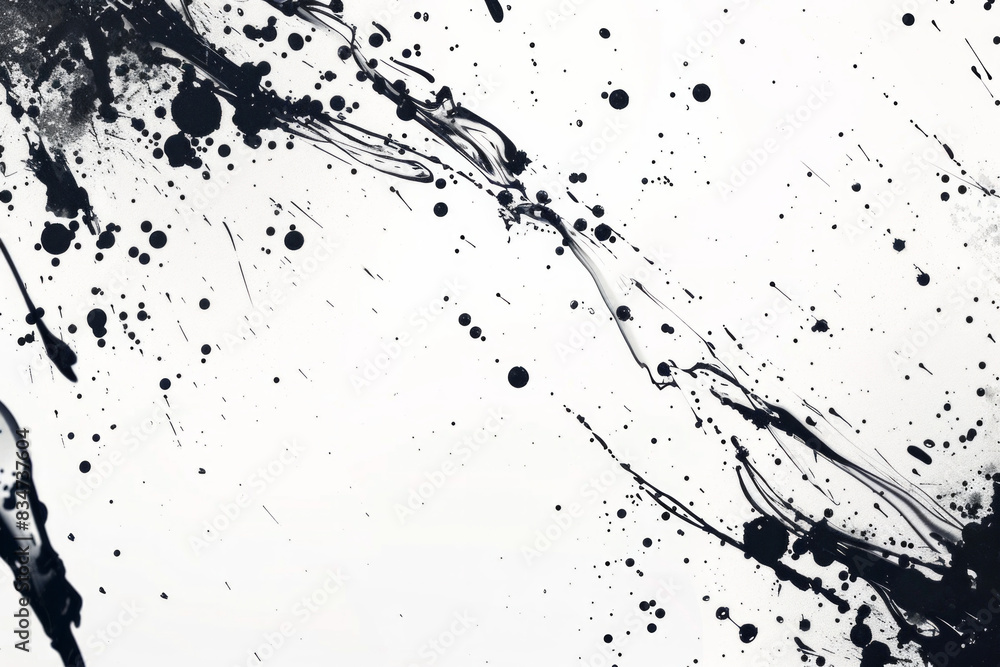 Fototapeta premium Simple ink splatters or brush strokes on a clean, white background with a contemporary feel.