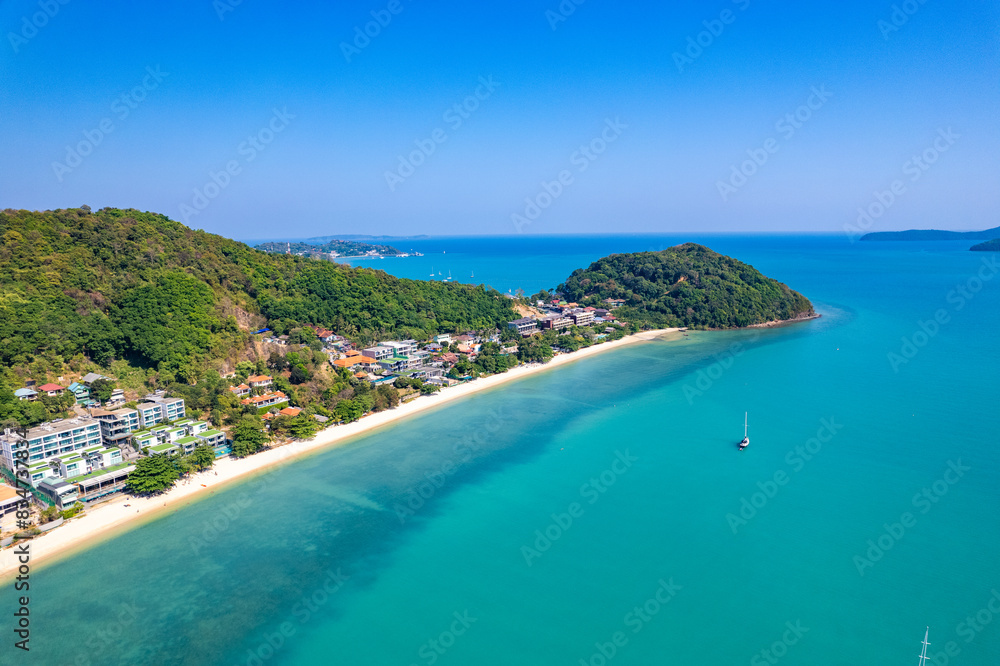 Aerial view of Panwa beach in Phuket, Thailand Aerial view of Panwa beach in Phuket, Thailand