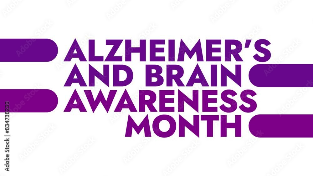 Alzheimer’s and Brain Awareness Month colorful motion graphics seamless ...