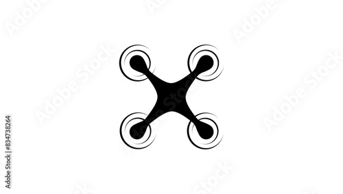 drone emblem, black isolated silhouette