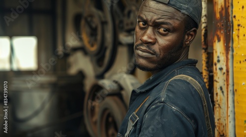 Wallpaper Mural Dedicated Janitor Embracing Holiday Hustle: Labor Day, National Day, New Year, Grand Opening, and 4K HD Wallpaper，Cleaner in work clothes looking at the camera, wearing a safety helmet, danger, Labor  Torontodigital.ca