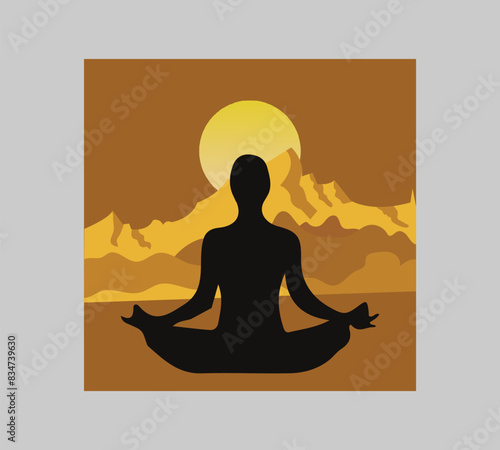Man asana on a white isolated Yoga background. yoga and meditation. international yoga day poster design.