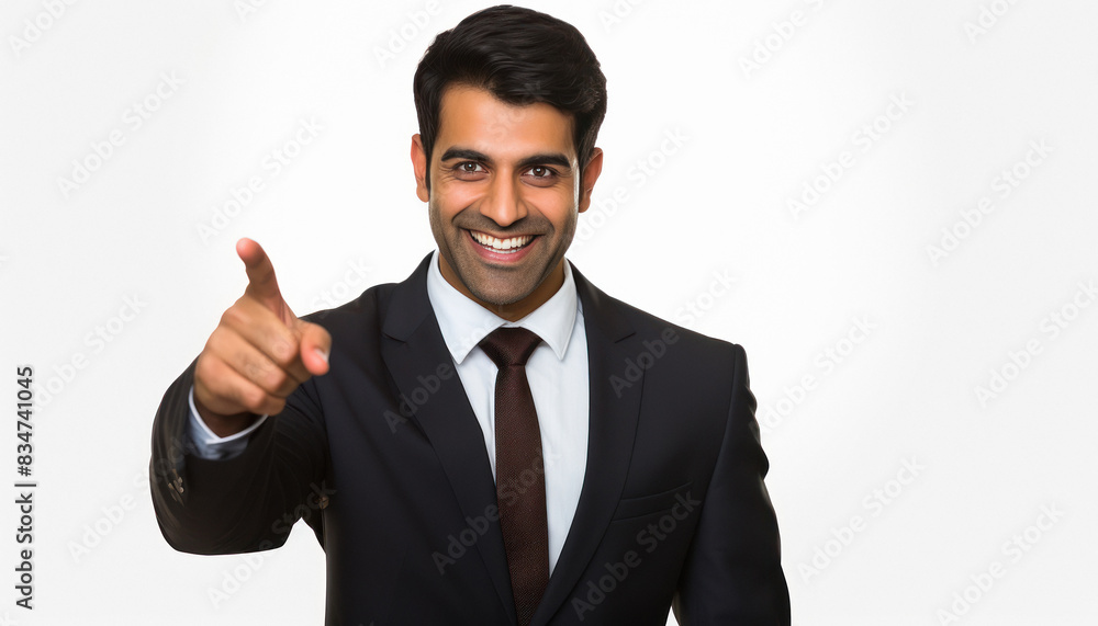 businessman pointing finger on white background businessman pointing finger on white background