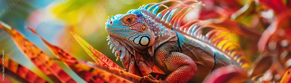 Fototapeta premium Iguana stew, traditional Caribbean dish, vibrant street party in the Bahamas