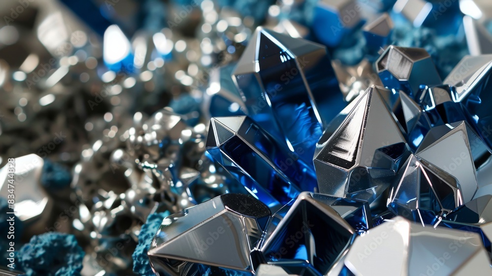 Utilize shades of blue and silver to depict the properties of gadolinium , super realistic Utilize shades of blue and silver to depict the properties of gadolinium , super realistic