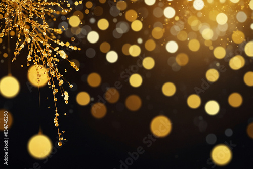 Shiny Golden Sprinkles Background, Luxurious and Festive