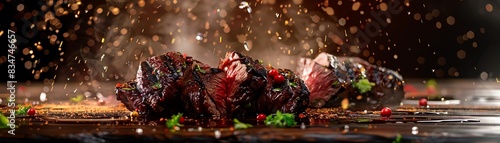Ox heart, grilled and sliced, served at a Brazilian churrascaria photo