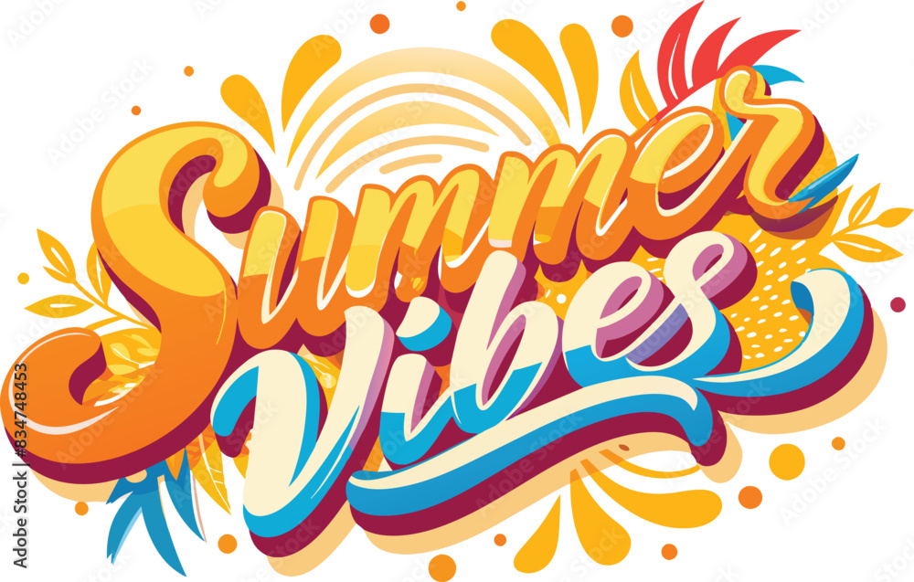 summer vibes in playful swirling script font summer vibes in playful swirling script font