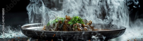 Sea cucumber, stewed with Chinese herbs, luxurious dish in a highend Shanghai restaurant photo