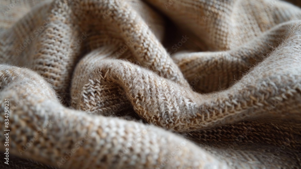 A close-up of textured wool fabric with a cozy A close-up of textured wool fabric with a cozy