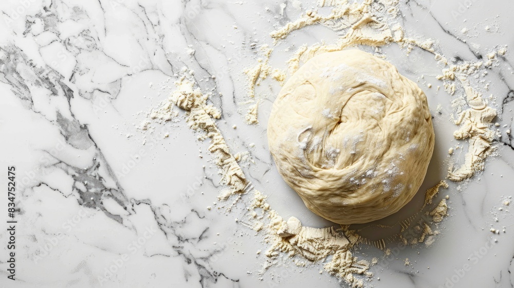 Homemade Pizza Dough on White Countertop, Fresh and Ready to Bake Homemade Pizza Dough on White Countertop, Fresh and Ready to Bake