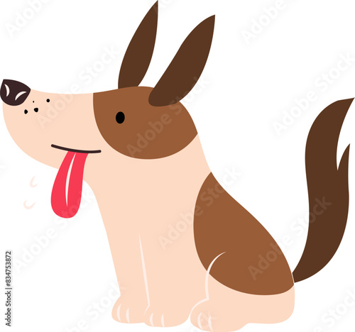 Dog with tongs out showing mouth watering feeling