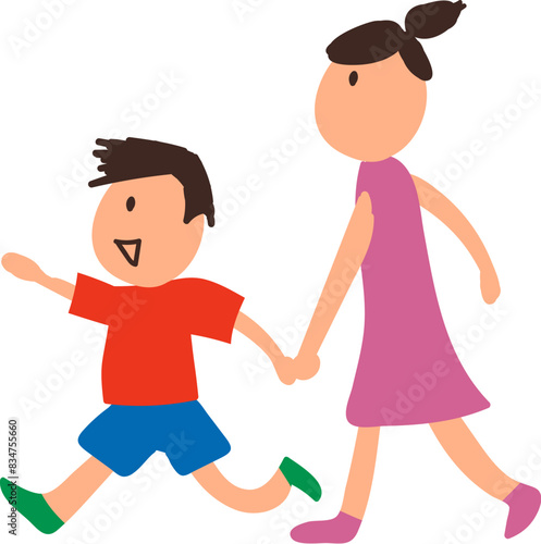 Children hand in hand