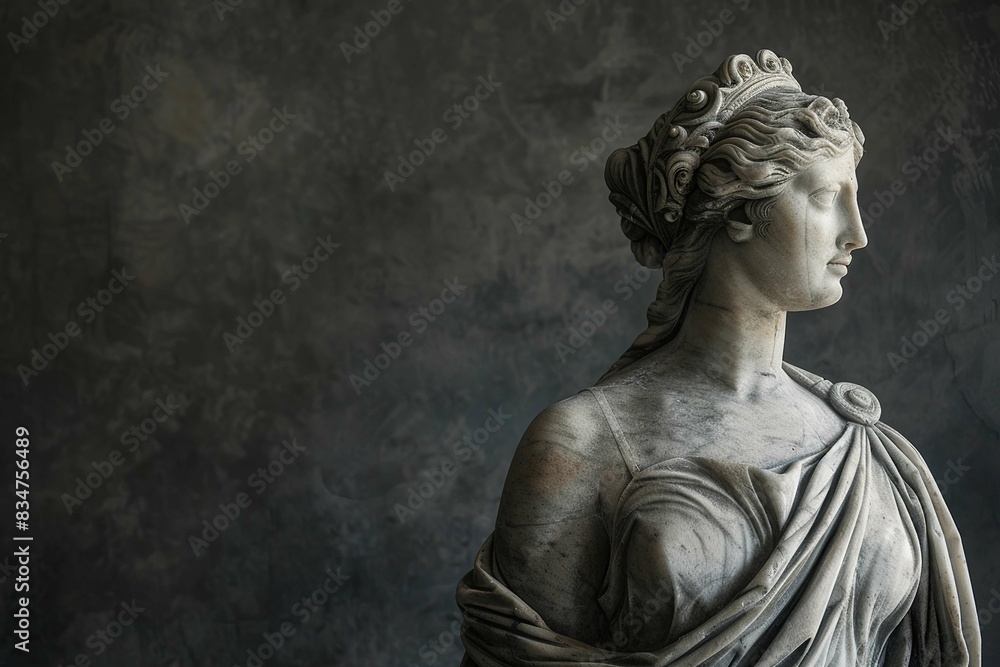Goddess statue, space for text Goddess statue, space for text