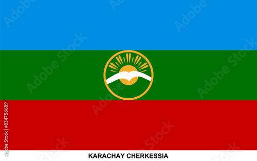Flag of KARACHAY CHERKESSIA, KARACHAY CHERKESSIA national flag photo