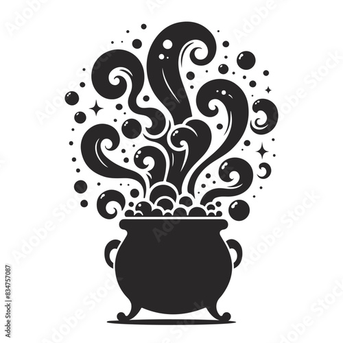 Halloween Cauldron with Magical Swirls