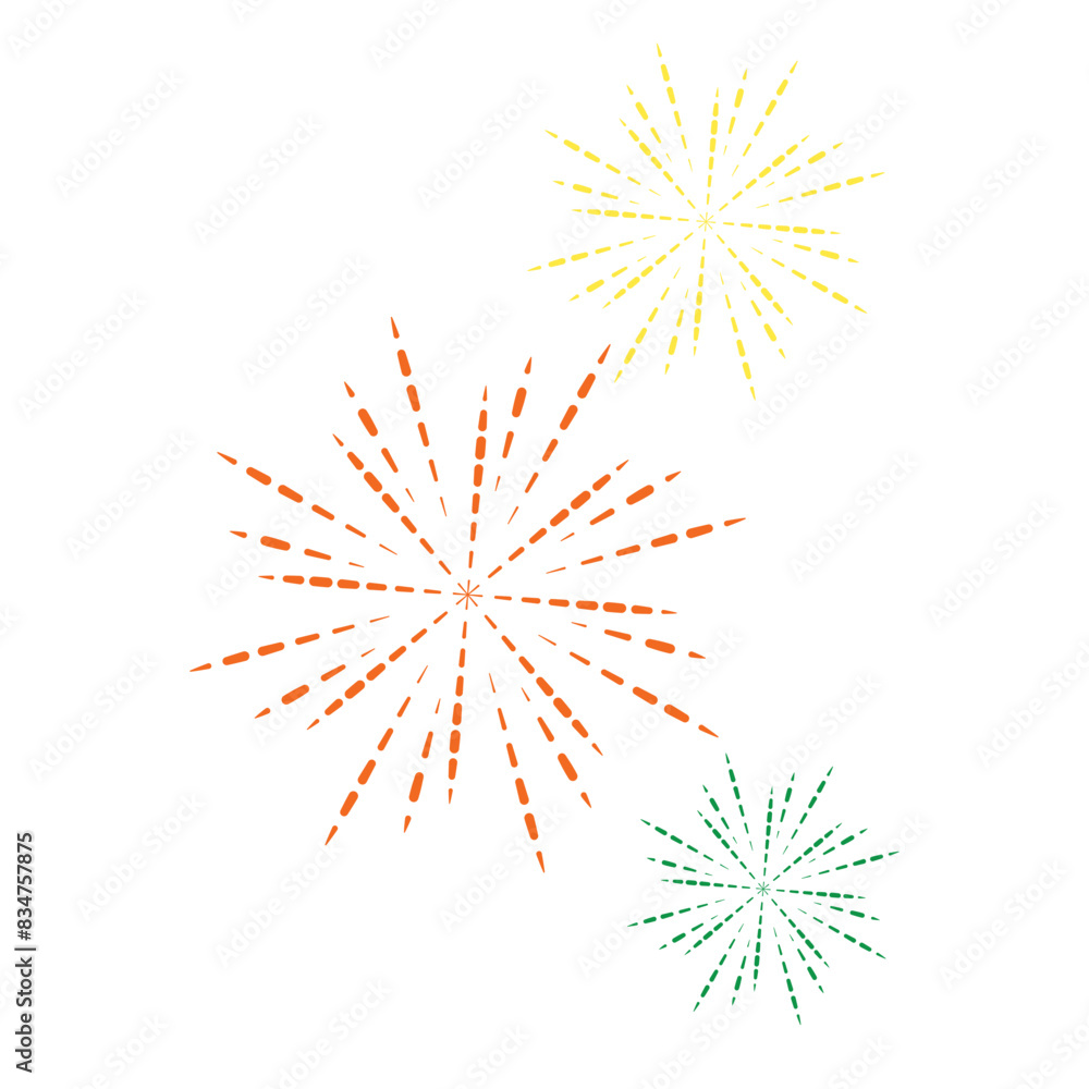 Obraz premium Happy Ugadi Firework. New Year's Day of Hindu calendar.