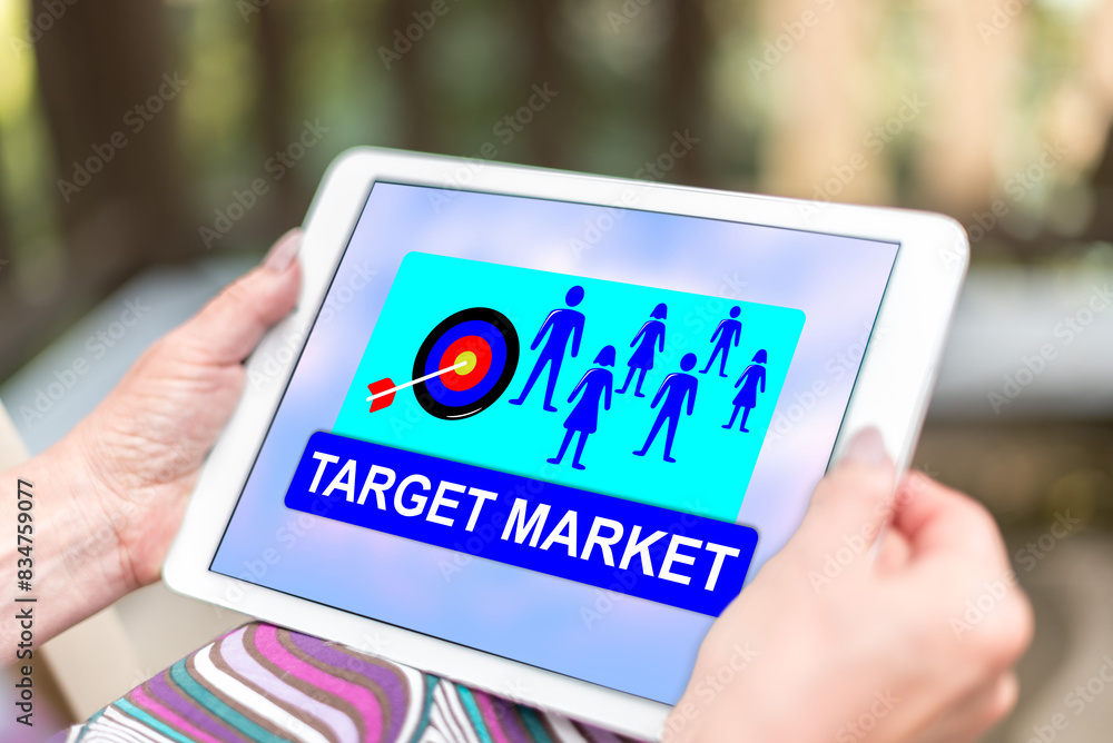 Target market concept on a tablet Target market concept on a tablet
