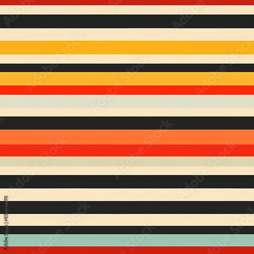 Horizontal Stripes, Warm Colors, Retro Style