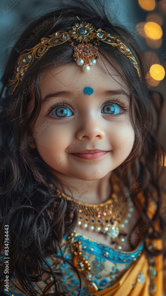 cute indian girl dressed as lord krishna cute indian girl dressed as lord krishna