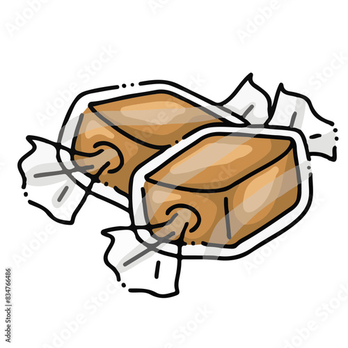 Illustration de caramels au beurre salé