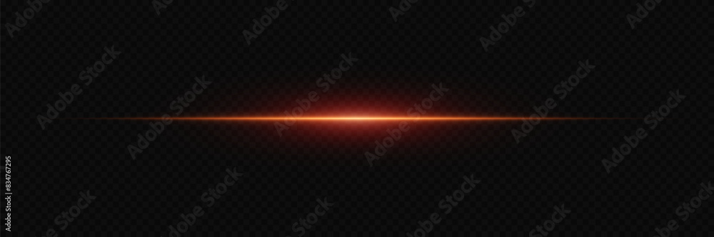 Red light effect. Line with a glare of light. On a transparent background. Red light effect. Line with a glare of light. On a transparent background.