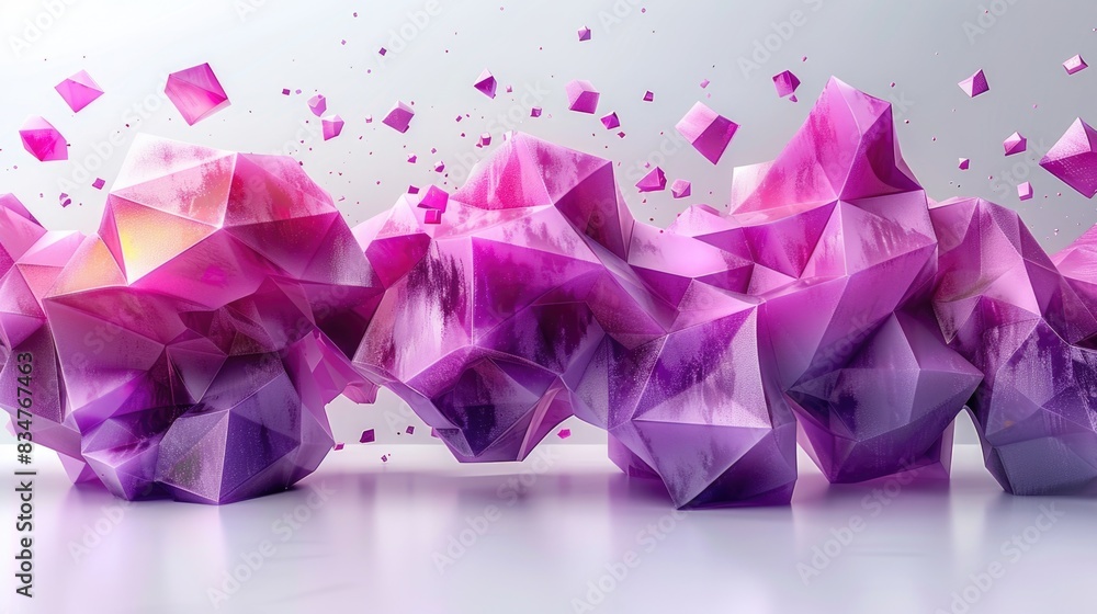 Vibrant Pink Crystal Explosion in Abstract Colour Vibrant Pink Crystal Explosion in Abstract Colour