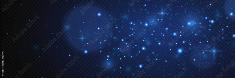 Sparkling particles of magic dust. Light effect of glare and stars. On a transparent background. Sparkling particles of magic dust. Light effect of glare and stars. On a transparent background.