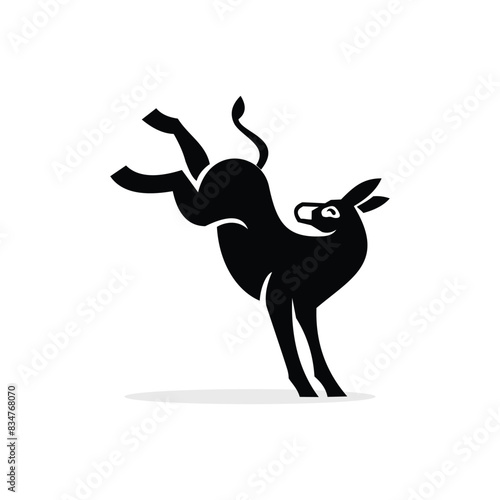 Kicking Donkey Silhouette Vector Template