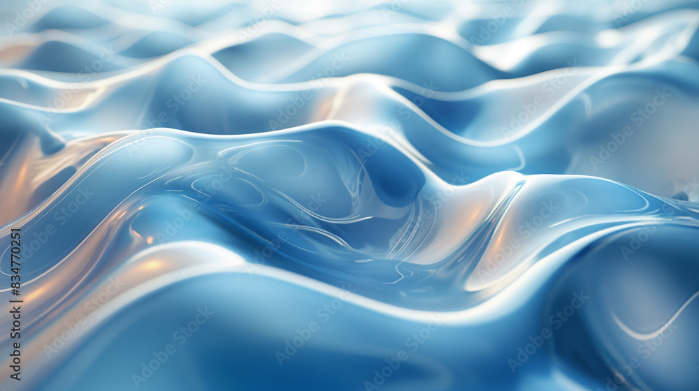 Fototapeta premium 3D glass wavy background. Science fiction or information technology concept.