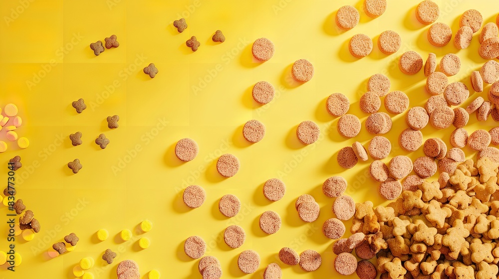 Top View of Pet Food in Various Styles on a Tray
Top View of Pet Food in Various Styles on a Tray