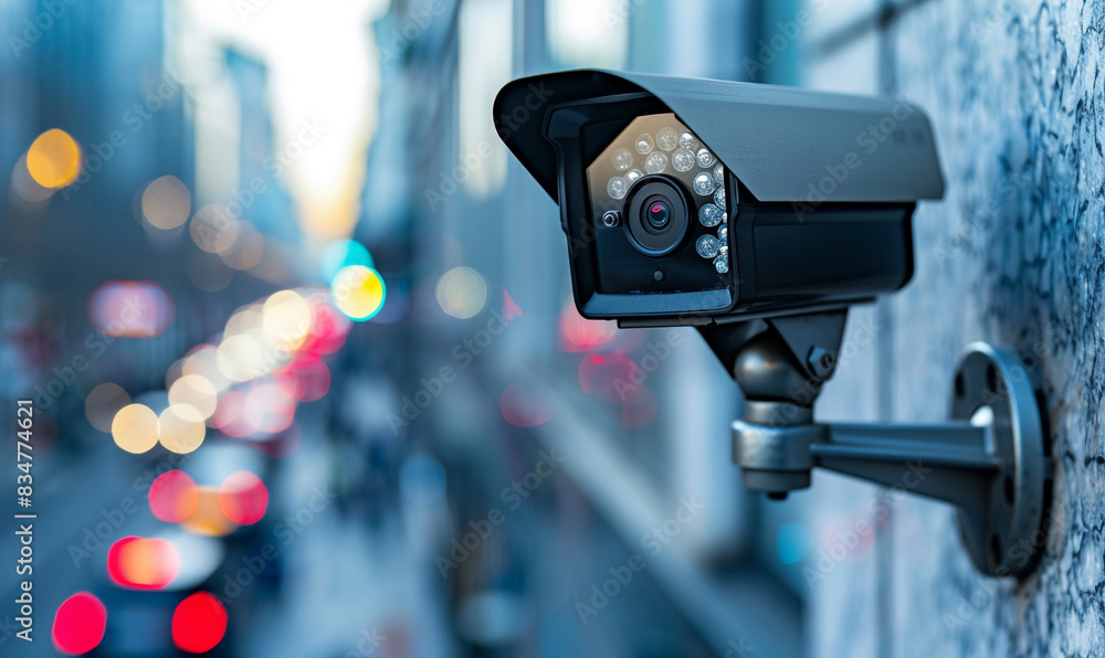 A close-up photograph of a sleek, modern security camera mounted on a wall, with a blurred background of a city street. A close-up photograph of a sleek, modern security camera mounted on a wall, with a blurred background of a city street.