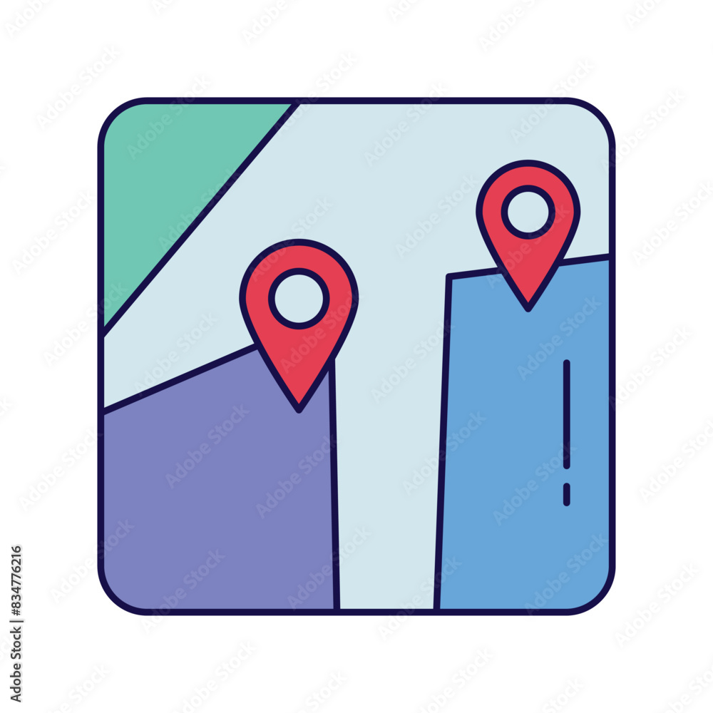map icon with white background vector stock illustration map icon with white background vector stock illustration