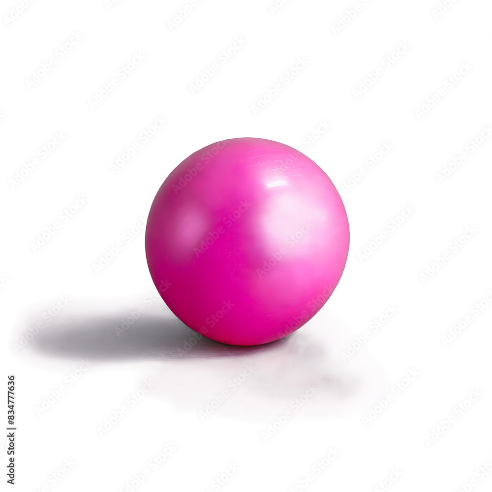 Pilates Ball small pink inflatable ball with a matte surface casting a soft shadow Pilates Ball small pink inflatable ball with a matte surface casting a soft shadow