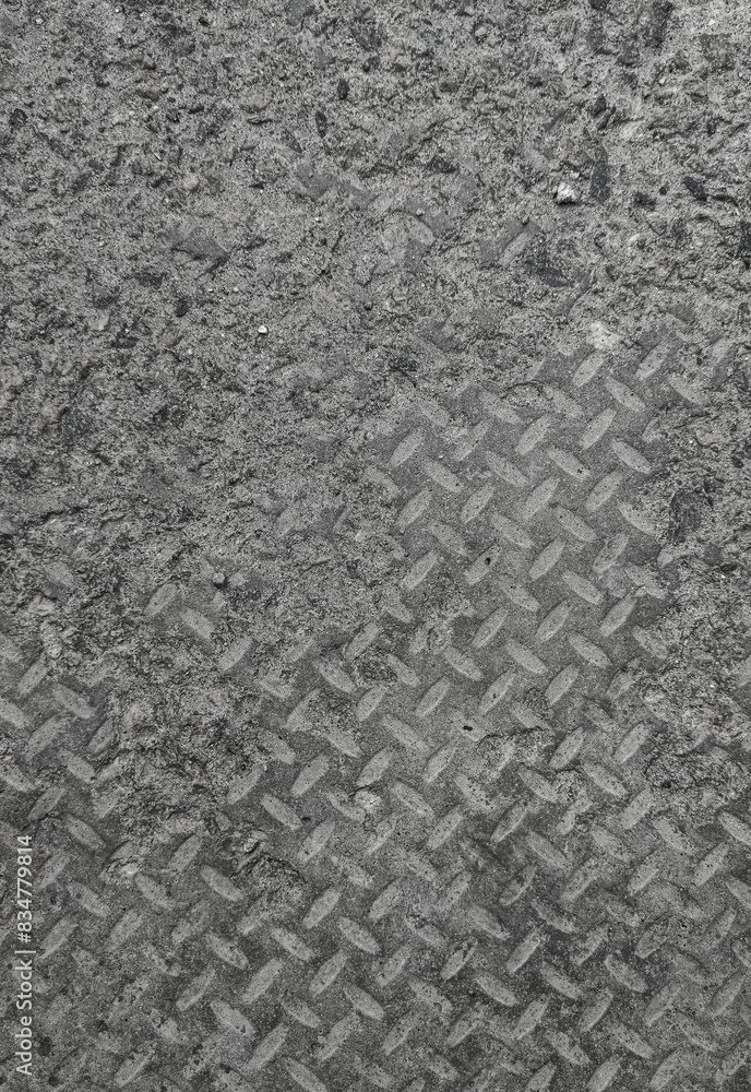 Texture and background of old flat dry concrete surface with diamond pattern and signs of light wearing Texture and background of old flat dry concrete surface with diamond pattern and signs of light wearing